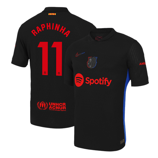 Player Version RAPHINHA #11 Barcelona Away  Soccer Jersey 2024/25 footmaillots.fr