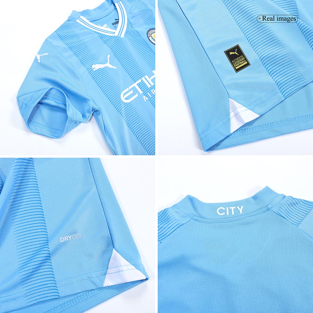 Kid's Manchester City Home  Soccer Jersey Kit(Jersey+Shorts) 2023/24 footmaillots.fr