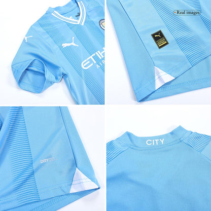 Kid's Manchester City Home  Soccer Jersey Kit(Jersey+Shorts) 2023/24 footmaillots.fr