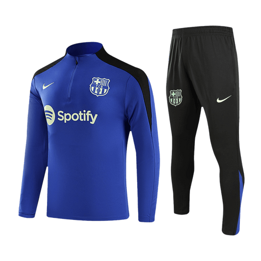 Kid's Barcelona Zipper Sweatshirt Kit(Top+Pants) 2024/25 footmaillots.fr