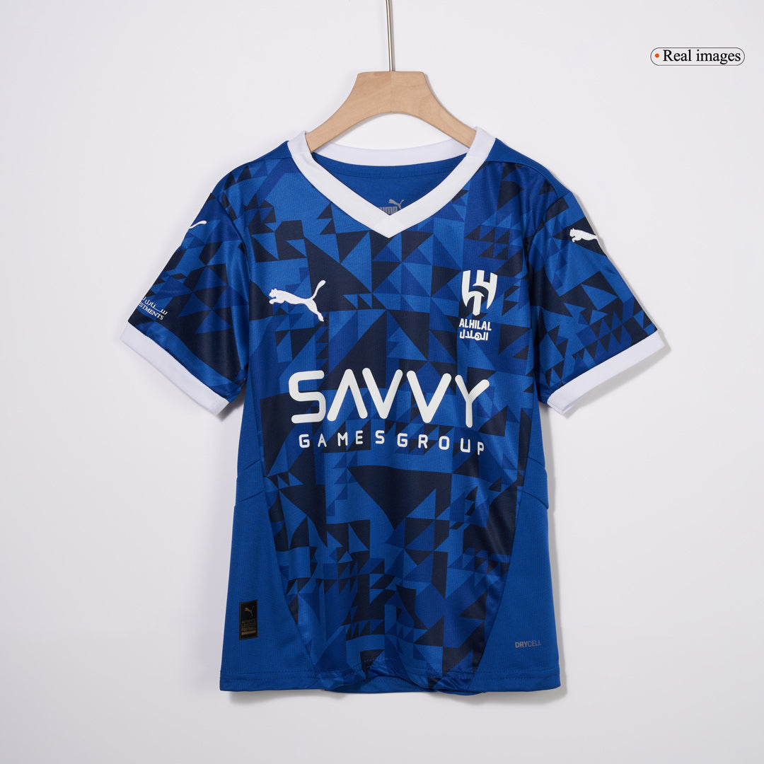 Kid's Al Hilal SFC Home  Soccer Jersey Kit(Jersey+Shorts) 2024/25 footmaillots.fr