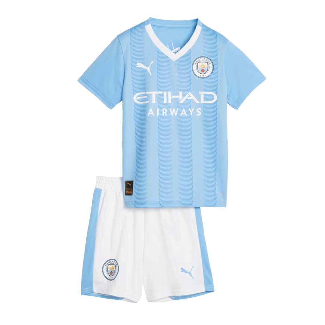 Kid's Manchester City Home  Soccer Jersey Kit(Jersey+Shorts) 2023/24 footmaillots.fr