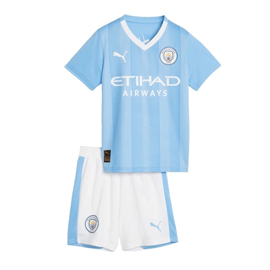 Kid's Manchester City Home  Soccer Jersey Kit(Jersey+Shorts) 2023/24 footmaillots.fr