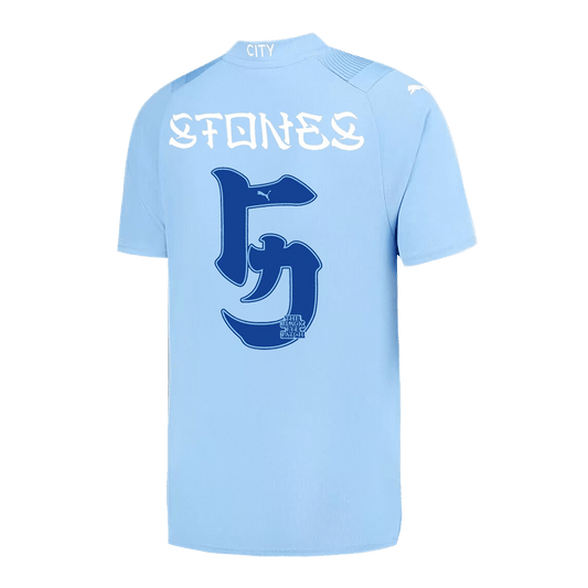 STONES #5 Manchester City Japanese Tour Printing Home  Soccer Jersey 2023/24 footmaillots.fr