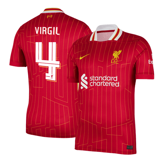 VIRGIL #4 Liverpool Home  Soccer Jersey 2024/25 - UCL footmaillots.fr