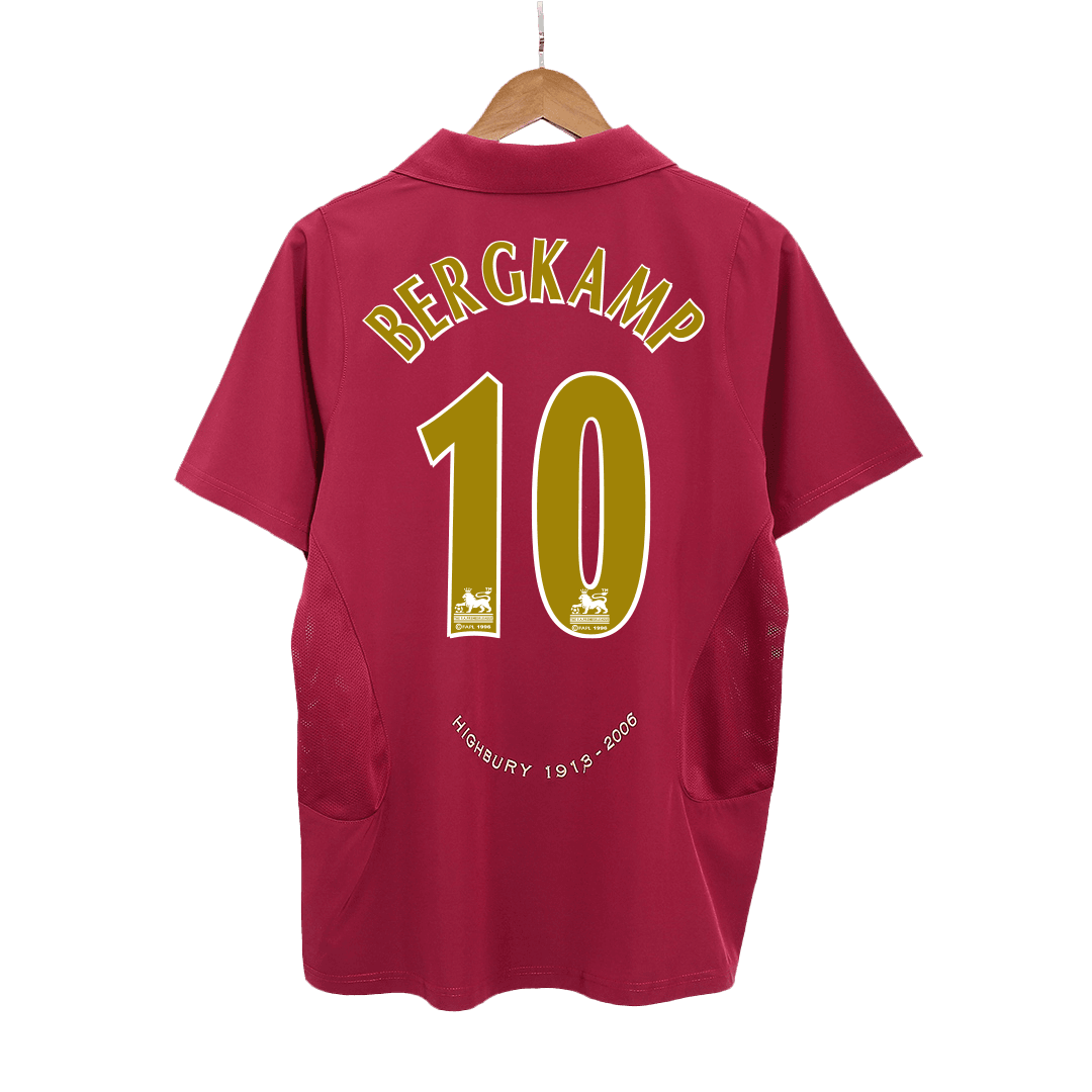 Retro BERGKAMP #10 2005/06 Arsenal Home  Soccer Jersey footmaillots.fr