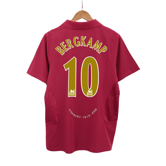 Retro BERGKAMP #10 2005/06 Arsenal Home  Soccer Jersey footmaillots.fr