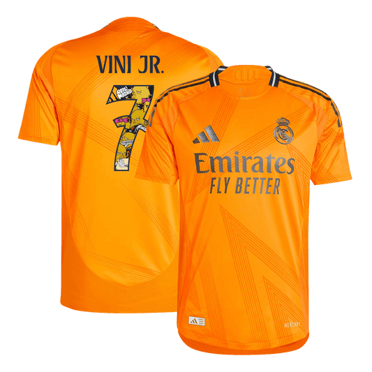 Player Version VINI JR. #7 Real Madrid Away  Soccer Jersey 2024/25 - Bear Champ Font footmaillots.fr