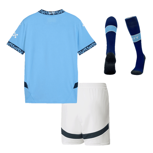 Kid's Manchester City Home  Soccer Jersey Kit(Jersey+Shorts+Socks) 2024/25 footmaillots.fr