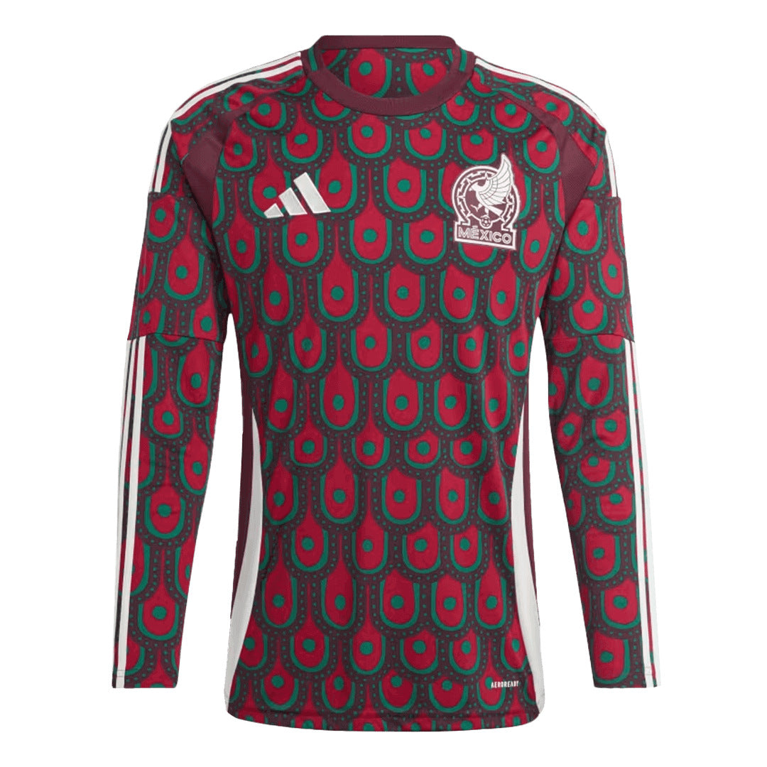 Men's Mexico Home Long Sleeve Soccer Jersey Copa América 2024 footmaillots.fr