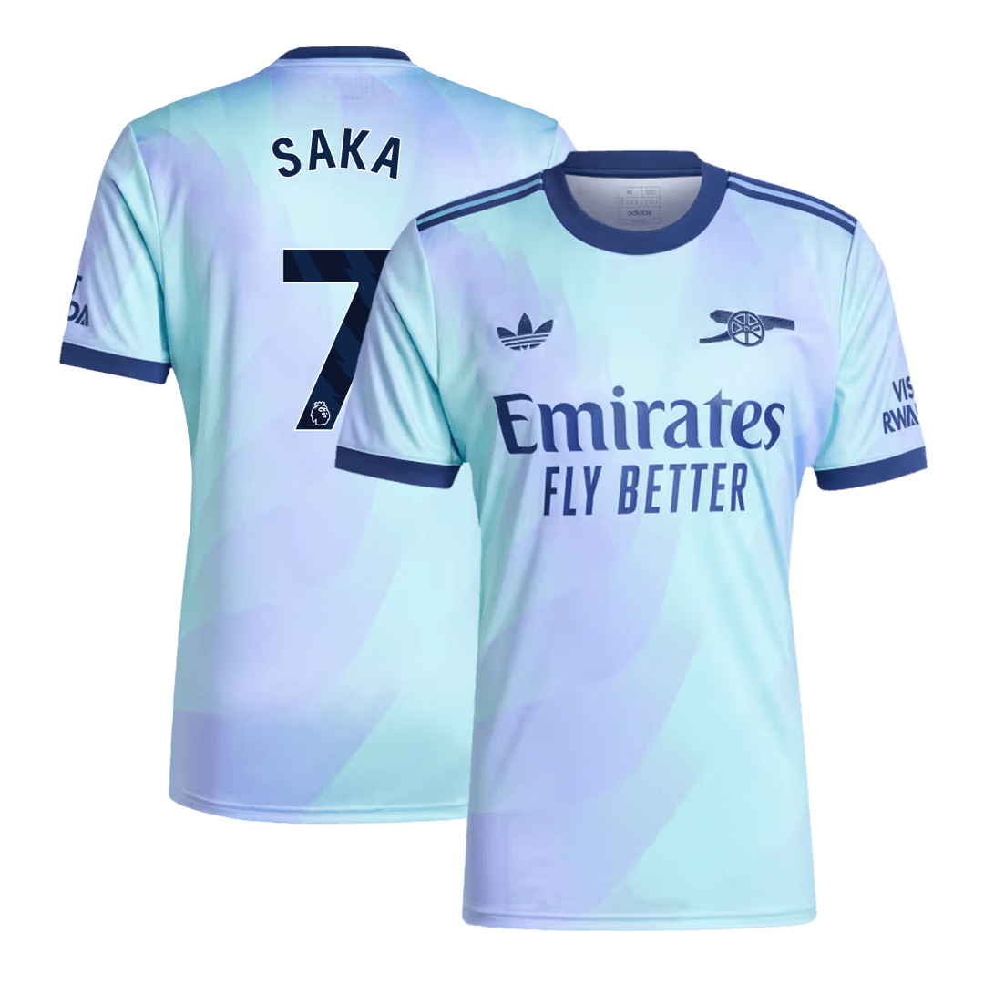 SAKA #7 Arsenal Third Away  Soccer Jersey 2024/25 footmaillots.fr
