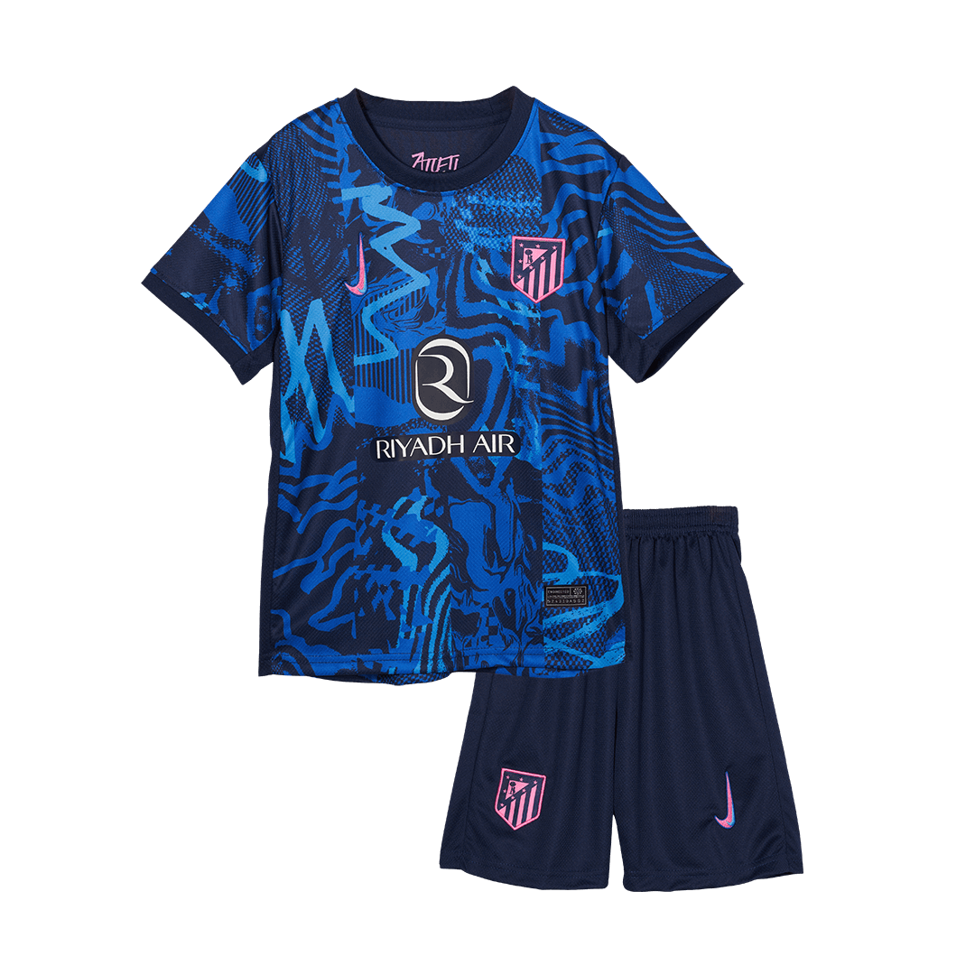 Kid's Atletico Madrid Third Away  Soccer Jersey Kit(Jersey+Shorts) 2024/25 footmaillots.fr