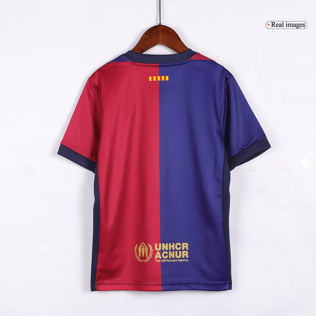 Kid's Barcelona Home  Soccer Jersey Kit(Jersey+Shorts) 2024/25-Spotify Logo Without Text footmaillots.fr