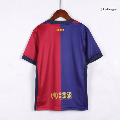 Kid's Barcelona Home  Soccer Jersey Kit(Jersey+Shorts) 2024/25-Spotify Logo Without Text footmaillots.fr