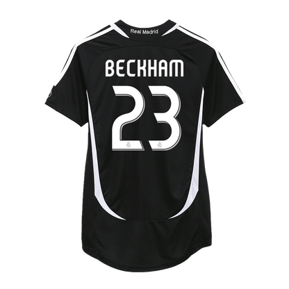 Retro BECKHAM #23 2006/07 Real Madrid Away  Soccer Jersey footmaillots.fr