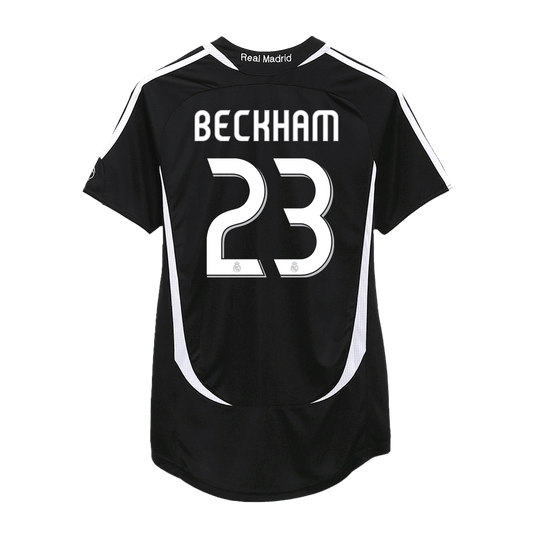 Retro BECKHAM #23 2006/07 Real Madrid Away  Soccer Jersey footmaillots.fr