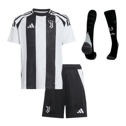 Kid's Juventus Home  Soccer Jersey Kit(Jersey+Shorts+Socks) 2024/25 footmaillots.fr
