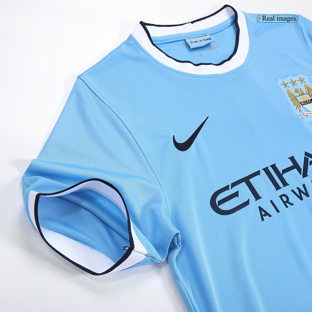 Retro 2013/14 Manchester City Home  Soccer Jersey footmaillots.fr