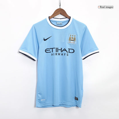 Retro 2013/14 Manchester City Home  Soccer Jersey footmaillots.fr