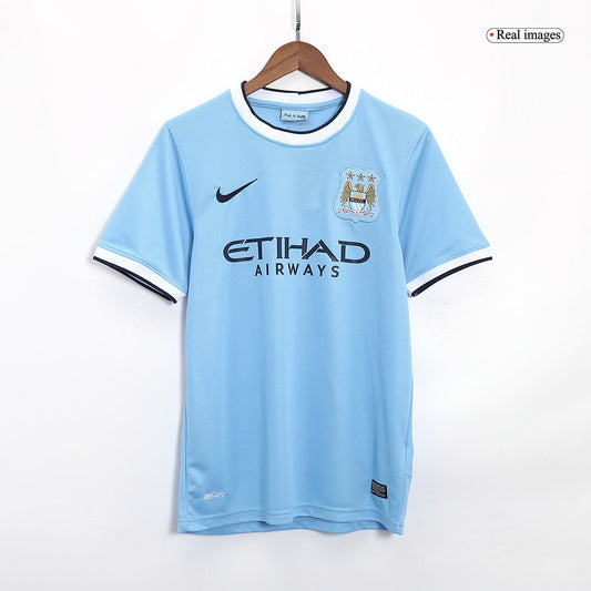 Retro 2013/14 Manchester City Home  Soccer Jersey footmaillots.fr