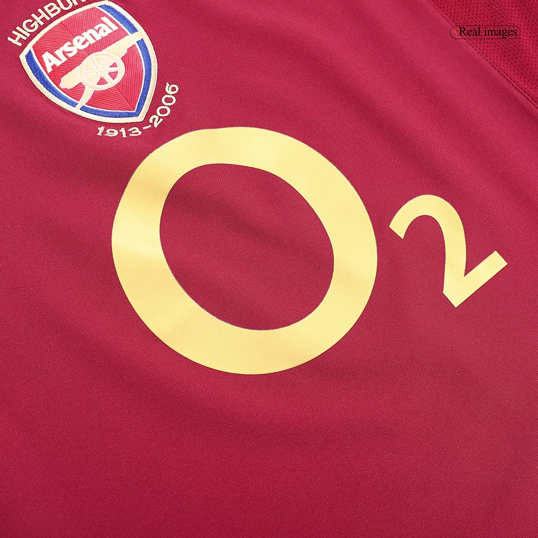 Retro BERGKAMP #10 2005/06 Arsenal Home  Soccer Jersey footmaillots.fr