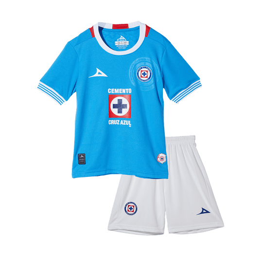 Kid's Cruz Azul Home  Soccer Jersey Kit(Jersey+Shorts) 2024/25 footmaillots.fr