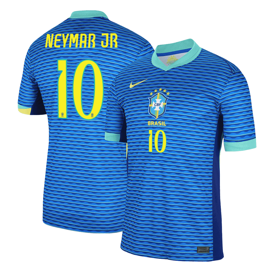 NEYMAR JR #10 Brazil Away  Soccer Jersey 2024 footmaillots.fr
