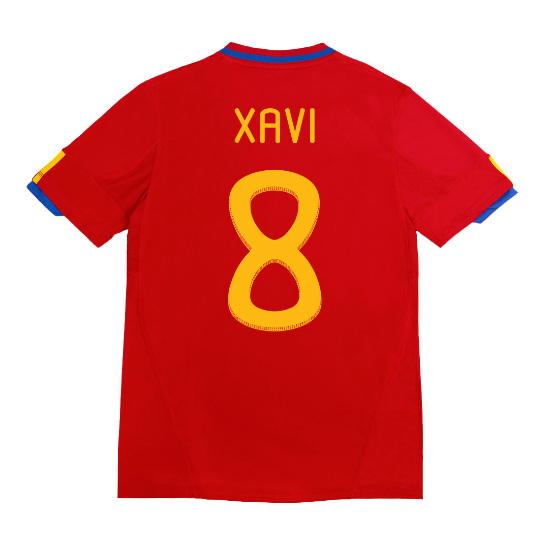 Retro XAVI #8 2010 Spain Home  Soccer Jersey footmaillots.fr