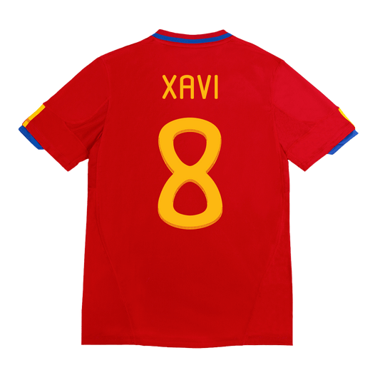 Retro XAVI #8 2010 Spain Home  Soccer Jersey footmaillots.fr