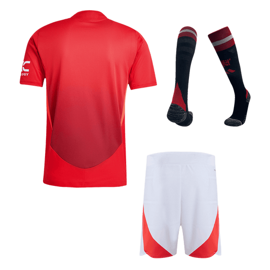 Player Version Manchester United Home  Soccer Jersey Kit(Jersey+Shorts+Socks) 2024/25 footmaillots.fr
