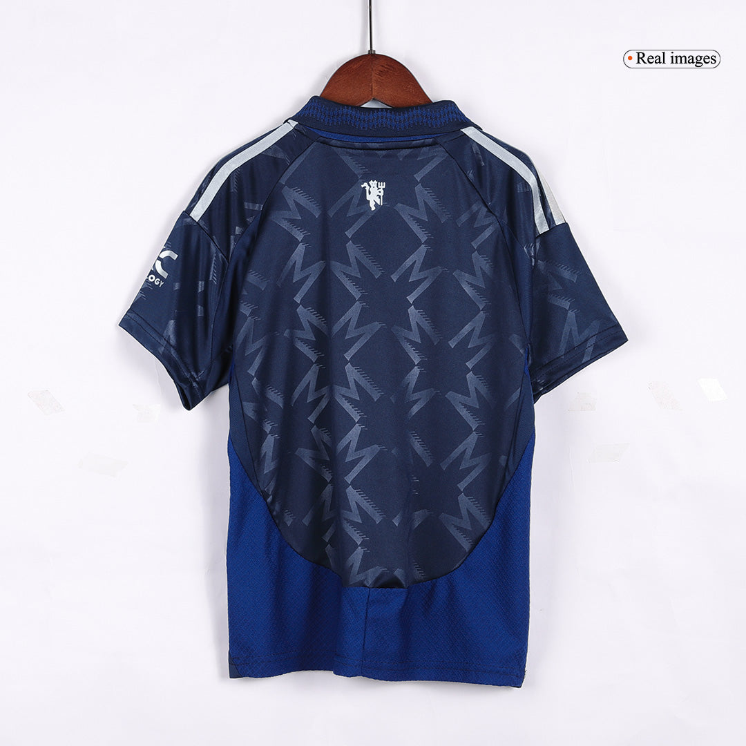 Kid's Manchester United Away  Soccer Jersey Kit(Jersey+Shorts) 2024/25 footmaillots.fr