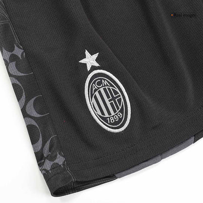 Kid's AC Milan x Pleasures Fourth Away  Soccer Jersey Kit(Jersey+Shorts) 2023/24 footmaillots.fr