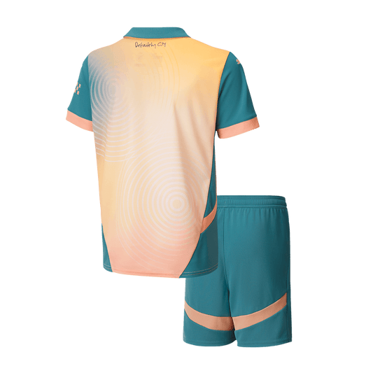Kid's Manchester City Fourth Away  Soccer Jersey Kit(Jersey+Shorts) 2024/25- Definitely City (UCL) footmaillots.fr
