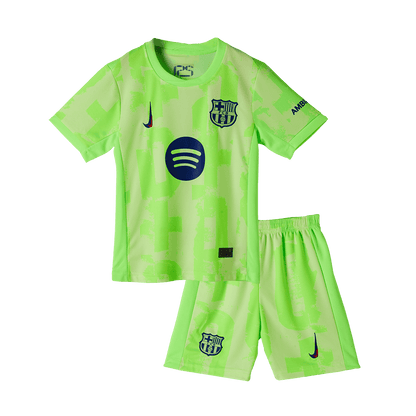 Kid's Barcelona Third Away  Soccer Jersey Kit(Jersey+Shorts+Socks) 2024/25- UCL (Spotify Logo Without Text) footmaillots.fr