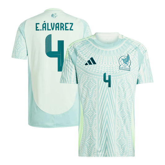 Men's Mexico E.ALVAREZ #4 Away Soccer Jersey Copa América 2024 footmaillots.fr