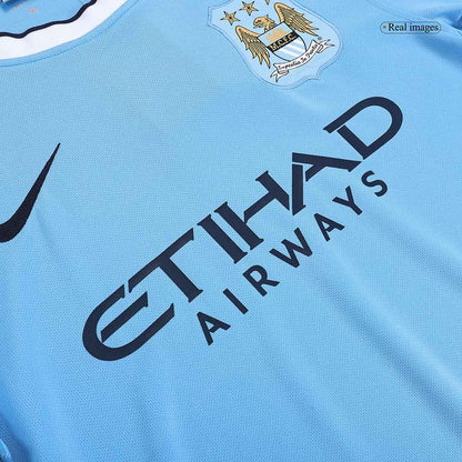 Retro 2013/14 Manchester City Home  Soccer Jersey footmaillots.fr