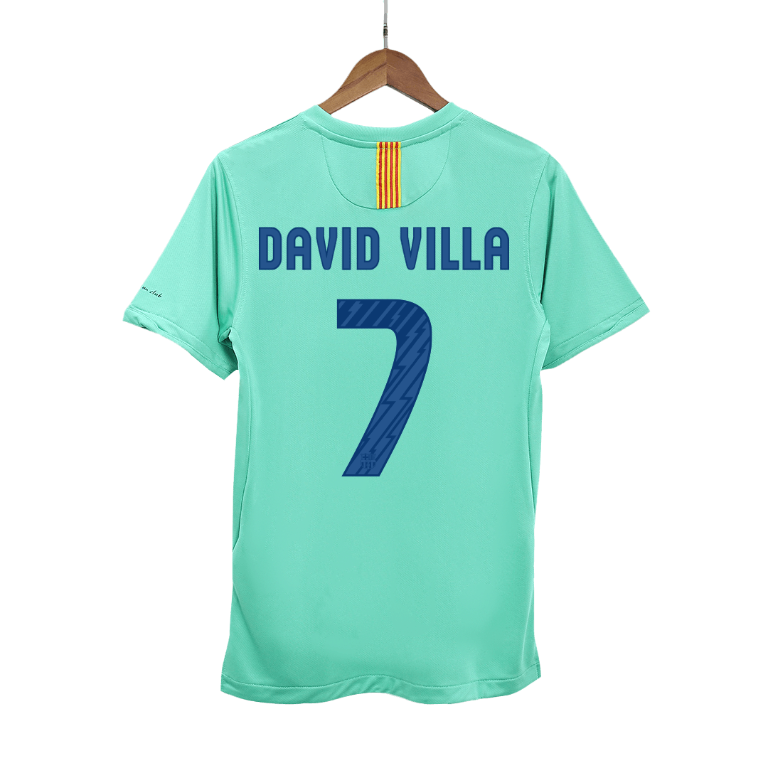 Retro DAVID VILLA #7 2010/11 Barcelona Away  Soccer Jersey footmaillots.fr