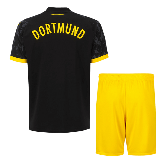 Kid's Borussia Dortmund Away  Soccer Jersey Kit(Jersey+Shorts) 2023/24 footmaillots.fr