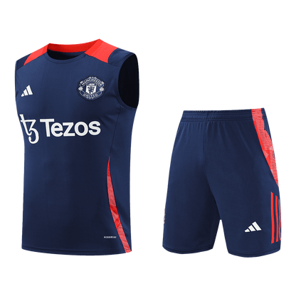 Manchester United Pre-Match  Soccer Jersey Vest Kit(Jersey+Shorts) 2024/25 footmaillots.fr