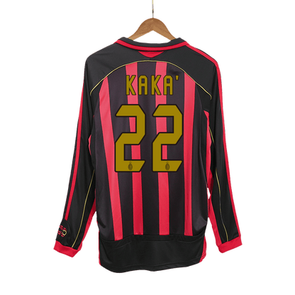 Retro KAKA' #22 2006/07 AC Milan Home Long Sleeve  Soccer Jersey footmaillots.fr