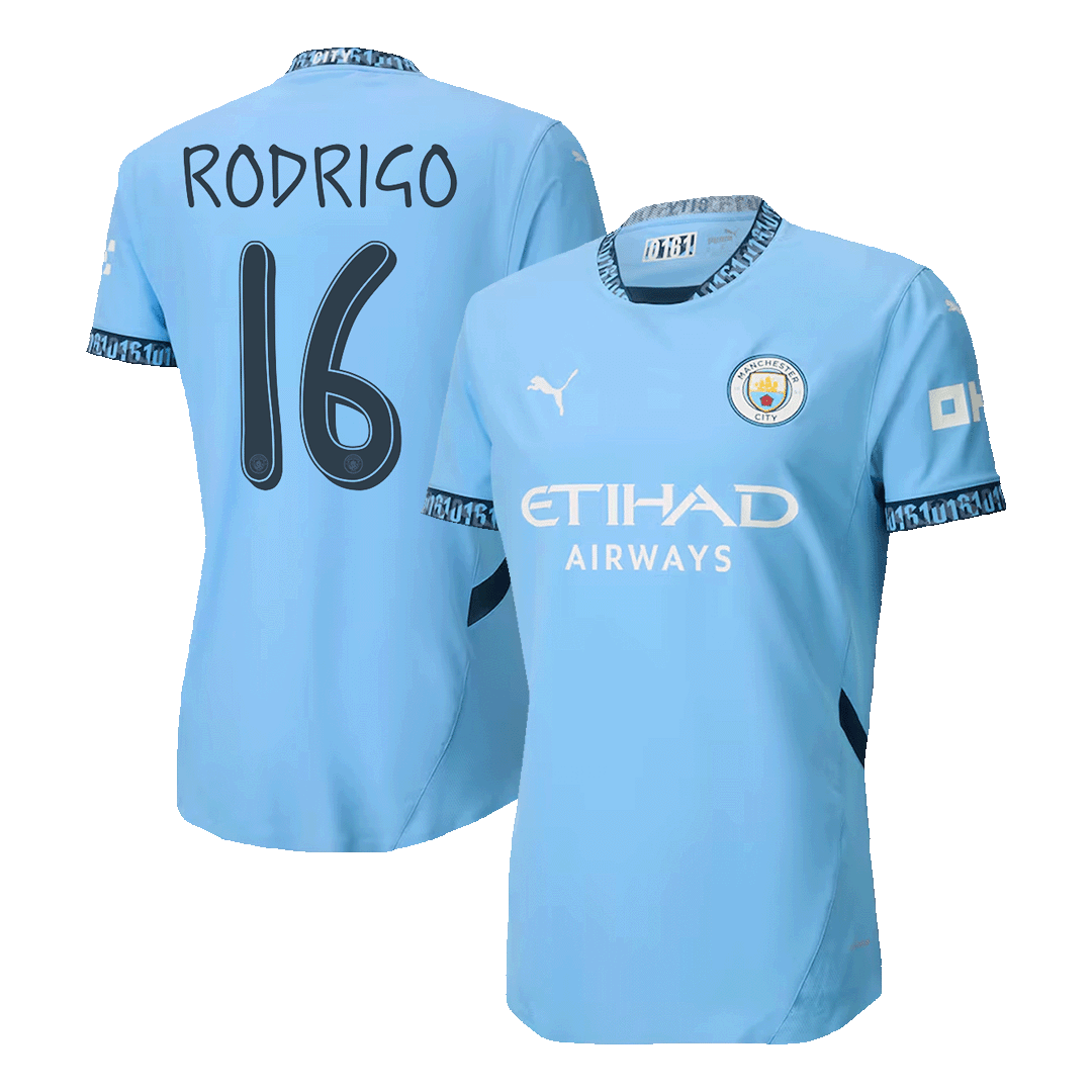 Player Version RODRIGO #16 Manchester City Home  Soccer Jersey 2024/25 - UCL footmaillots.fr