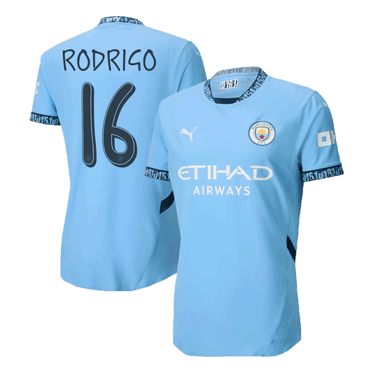 Player Version RODRIGO #16 Manchester City Home  Soccer Jersey 2024/25 - UCL footmaillots.fr