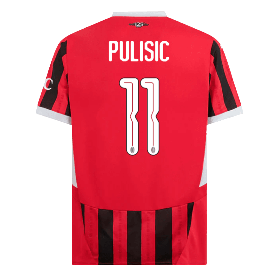 PULISIC #11 AC Milan Home  Soccer Jersey 2024/25 - UCL footmaillots.fr