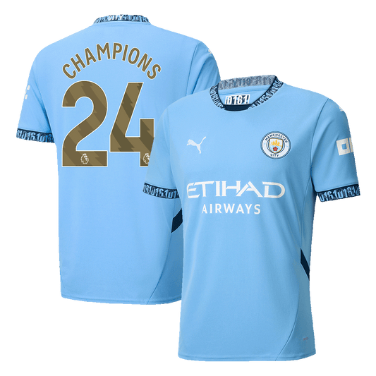 CHAMPIONS #24 Manchester City Home  Soccer Jersey 2024/25 footmaillots.fr
