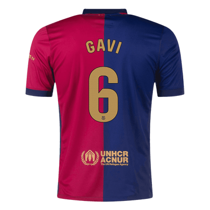 GAVI #6 Barcelona Home  Soccer Jersey 2024/25- Spotify Logo Without Text footmaillots.fr