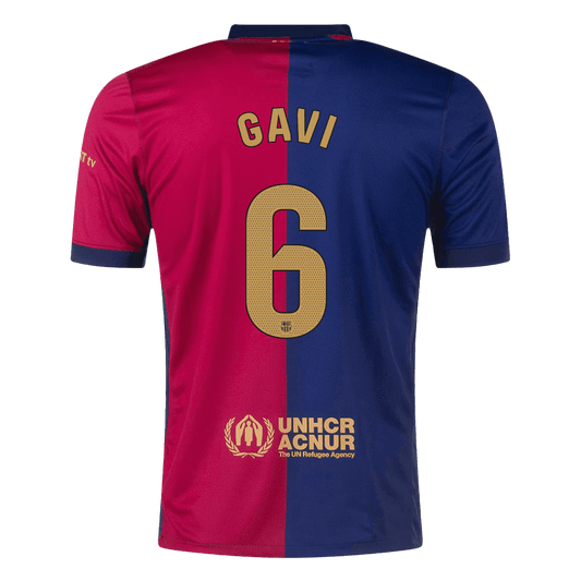 GAVI #6 Barcelona Home  Soccer Jersey 2024/25- Spotify Logo Without Text footmaillots.fr