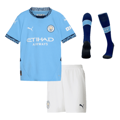 Kid's Manchester City Home  Soccer Jersey Kit(Jersey+Shorts+Socks) 2024/25 footmaillots.fr
