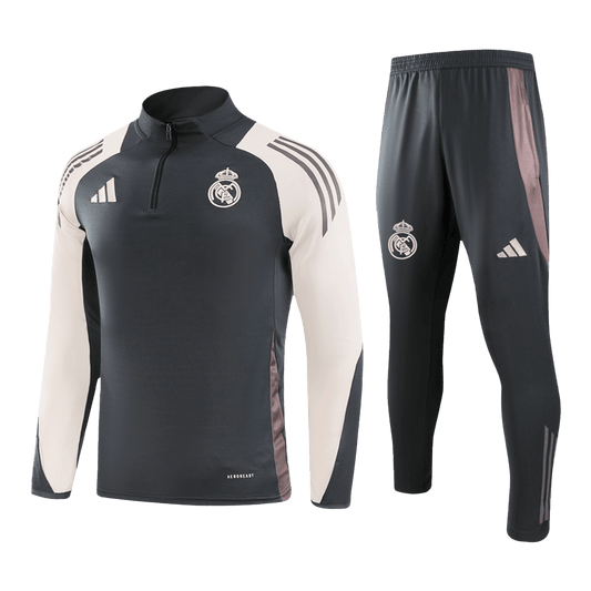 Kid's Real Madrid Zipper Sweatshirt Kit(Top+Pants) 2024/25 footmaillots.fr