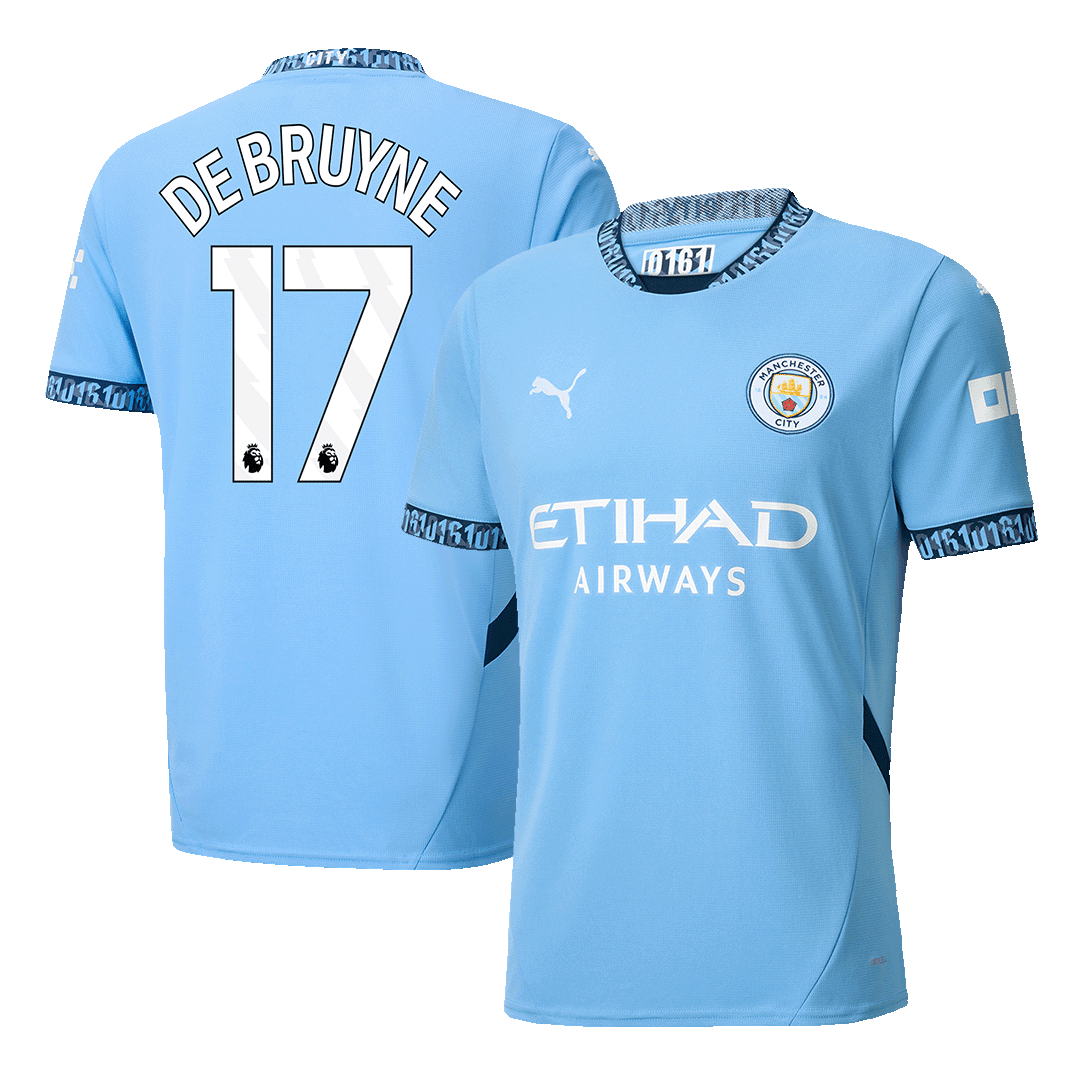 DE BRUYNE #17 Manchester City Home  Soccer Jersey 2024/25 footmaillots.fr