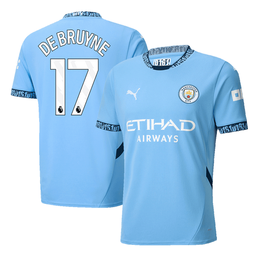 DE BRUYNE #17 Manchester City Home  Soccer Jersey 2024/25 footmaillots.fr